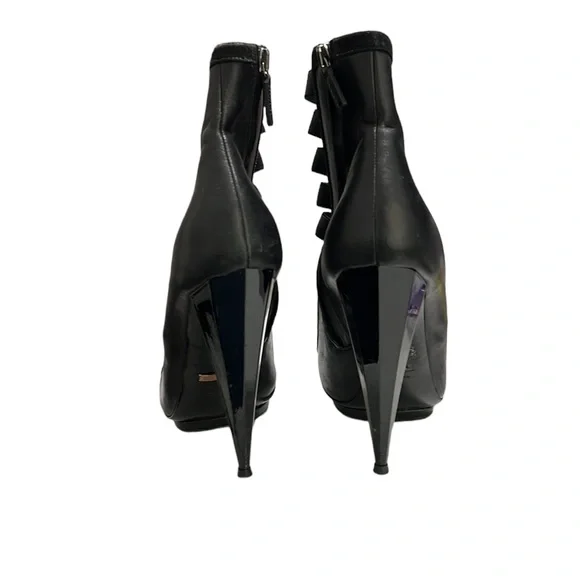 Gucci Black Elastic And Leather Isadora Gladiator Booties Size 39 - Picture 10 of 15